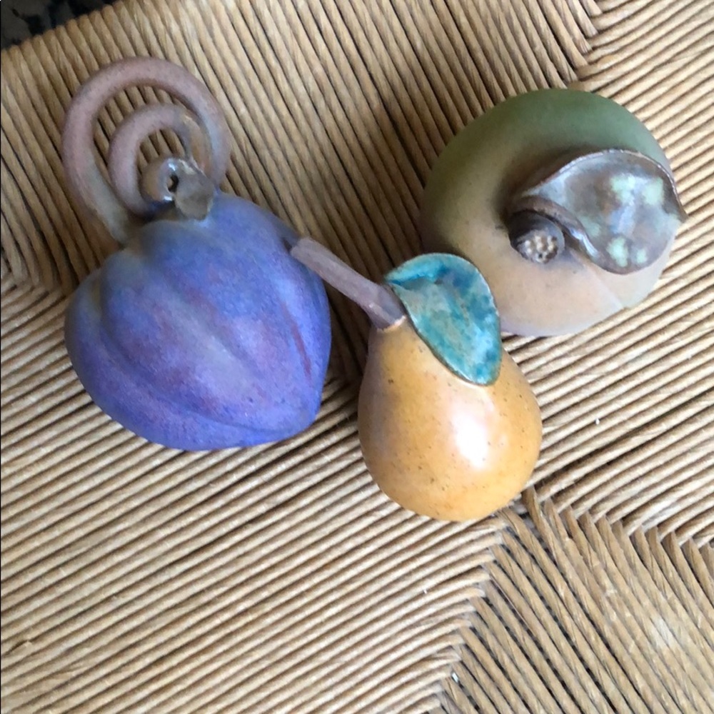 Hand crafted ceramic fruit new no tag